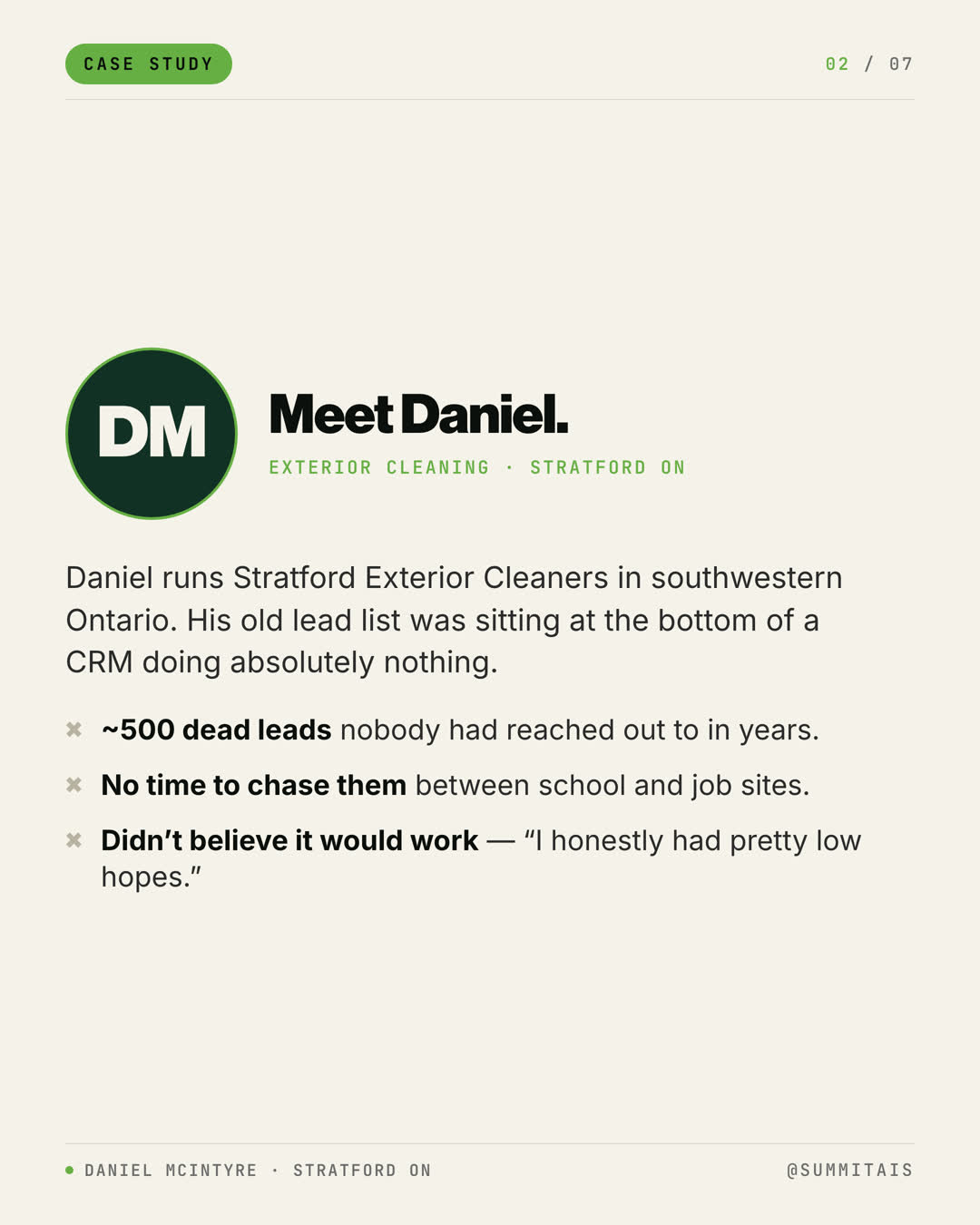 Daniel case study slide 2 of 7