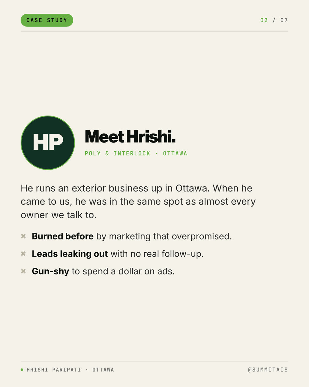 Hrishi case study slide 2 of 7