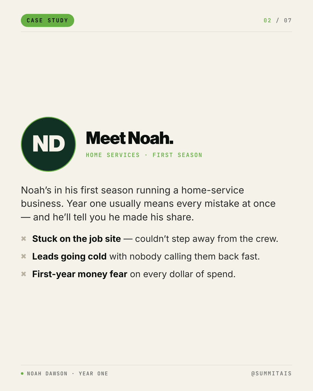 Noah case study slide 2 of 7